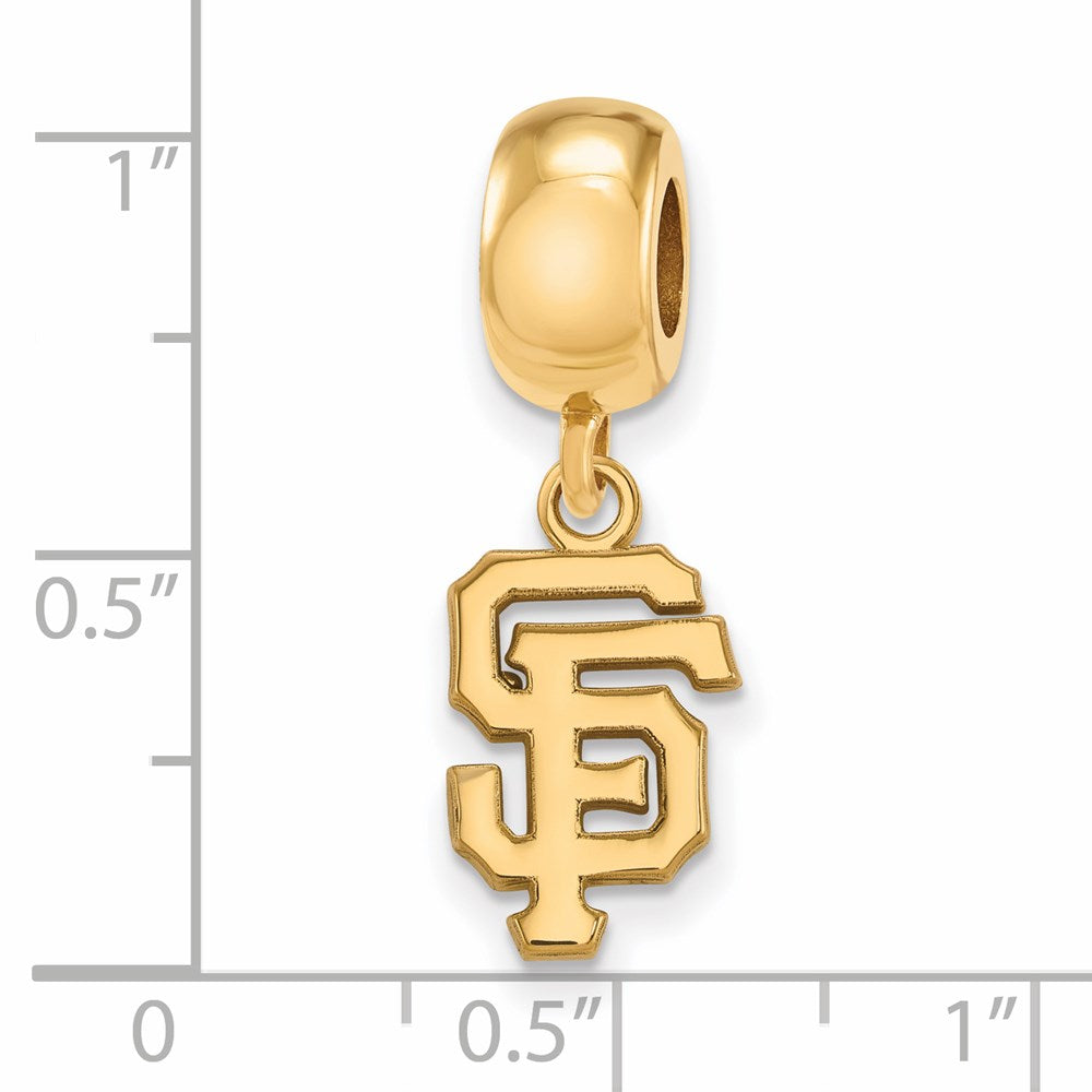 Sterling Silver Gold-plated MLB San Francisco Giants Letters S-F Small Dangle Bead