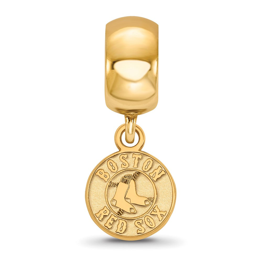 Sterling Silver Gold-plated MLB Boston Red Sox Extra Small Dangle Bead