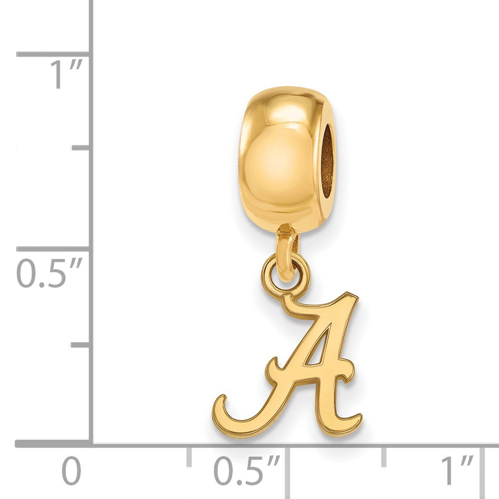 Sterling Silver Gold-plated University of Alabama Letter A Extra Small Dangle Bead Charm