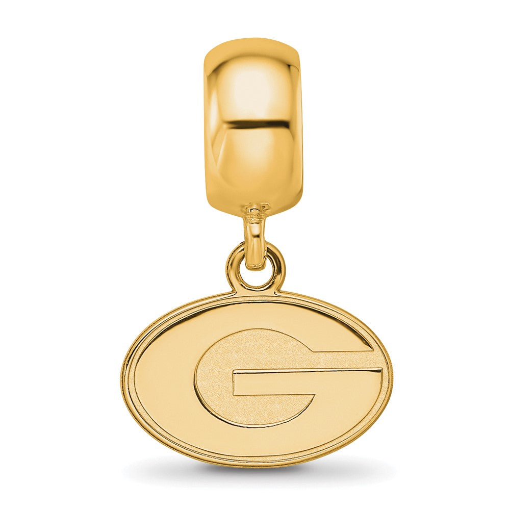 Sterling Silver Gold-plated University of Georgia Letter G Extra Small Dangle Bead Charm
