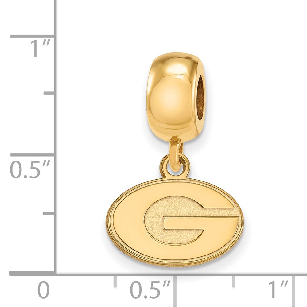 Sterling Silver Gold-plated University of Georgia Letter G Extra Small Dangle Bead Charm