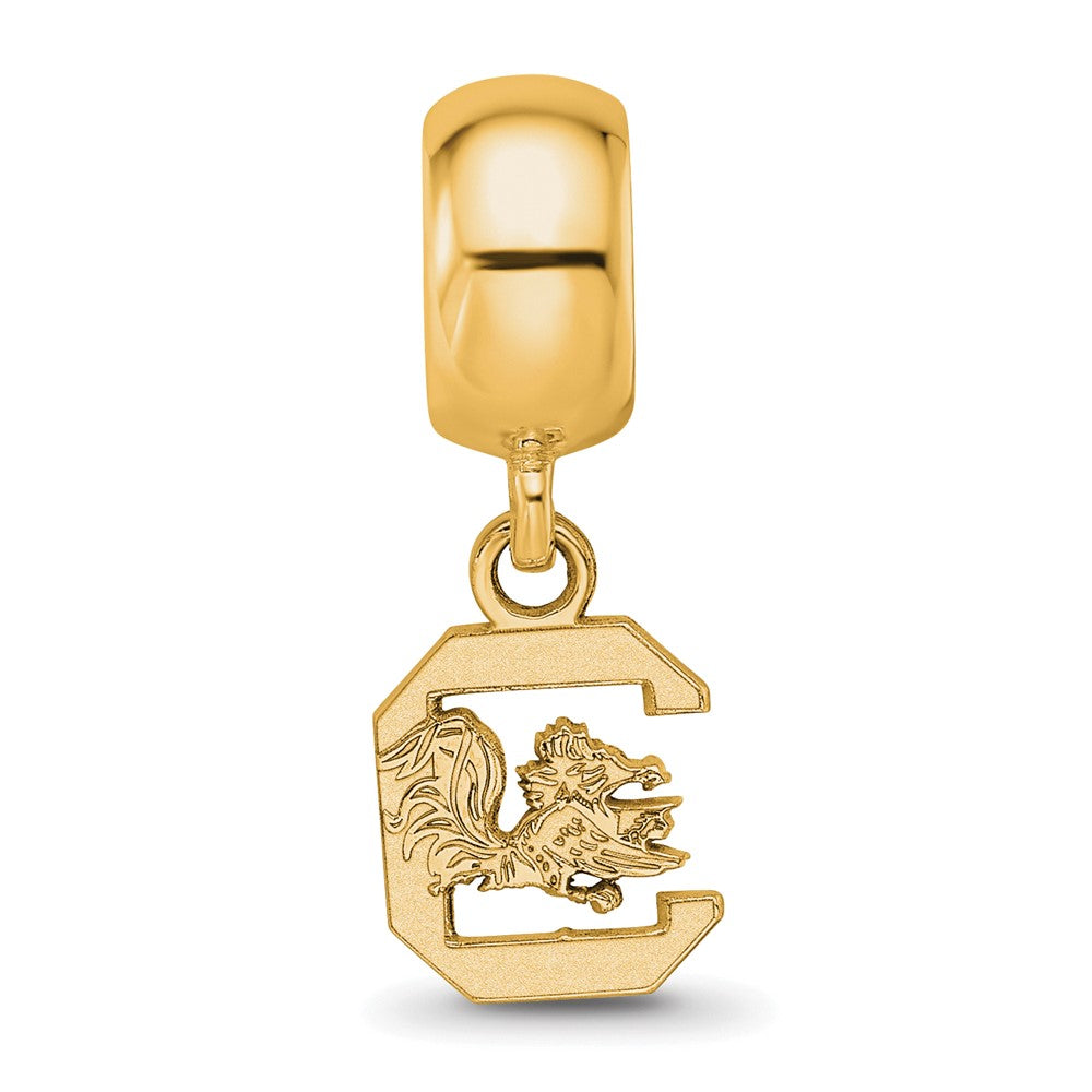 Sterling Silver Gold-plated University of South Carolina Extra Small Dangle Bead Charm