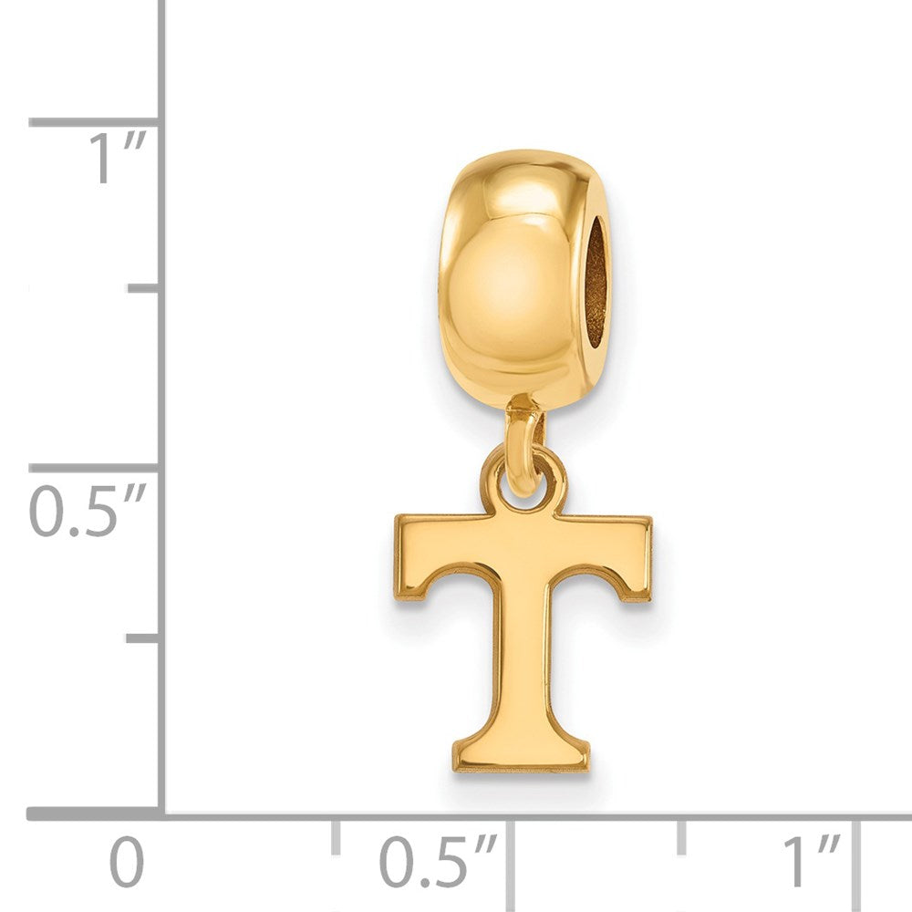 Sterling Silver Gold-plated University of Tennessee Letter T Extra Small Dangle Bead Charm