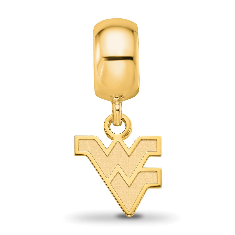 Sterling Silver Gold-plated West Virginia University W-V Extra Small Dangle Bead Charm