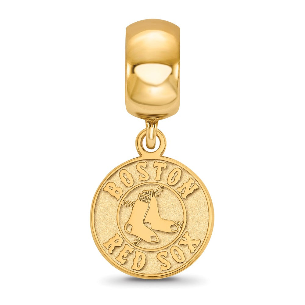 Sterling Silver Gold-plated MLB Boston Red Sox Small Dangle Bead