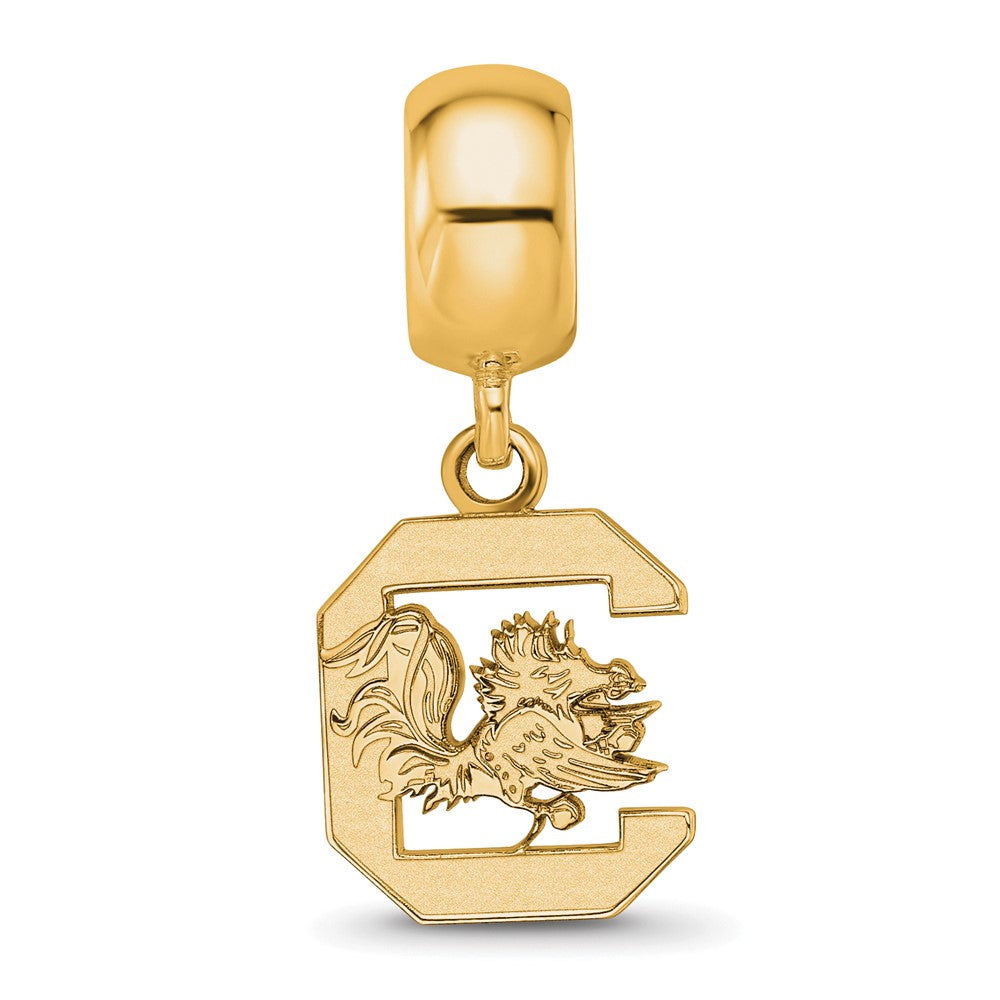 Sterling Silver Gold-plated University of South Carolina Small Dangle Bead Charm