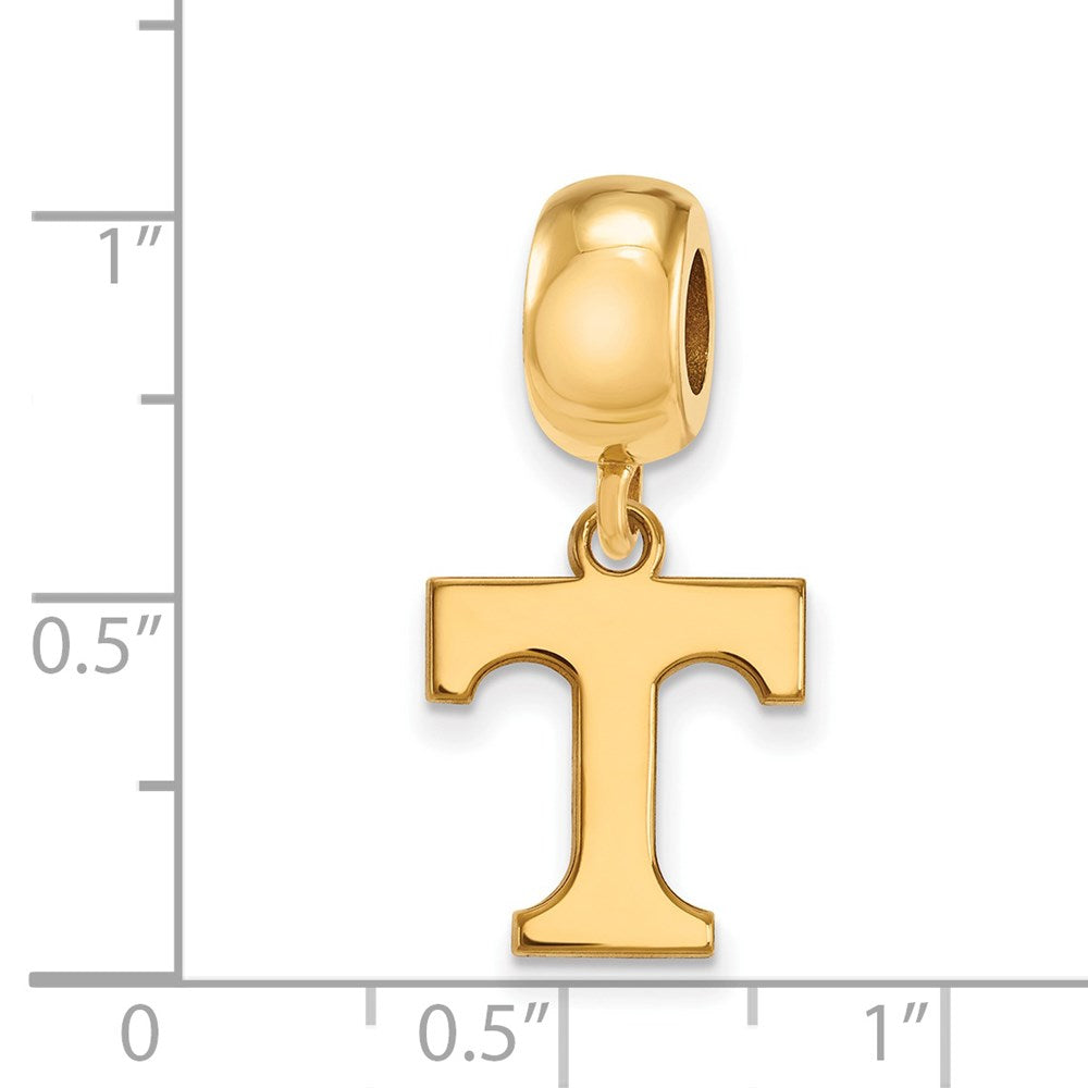 Sterling Silver Gold-plated University of Tennessee Letter T Small Dangle Bead Charm