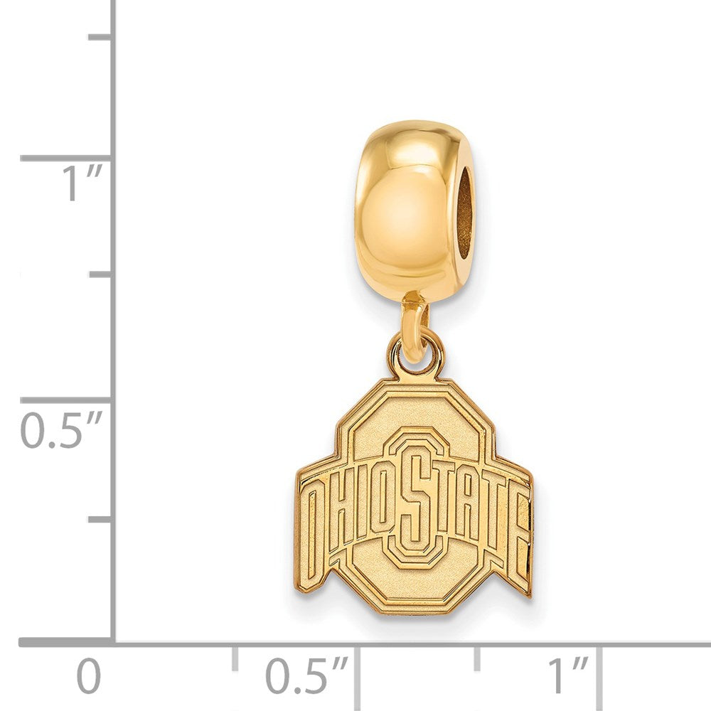 Sterling Silver Gold-plated The Ohio State University Small Dangle Bead Charm