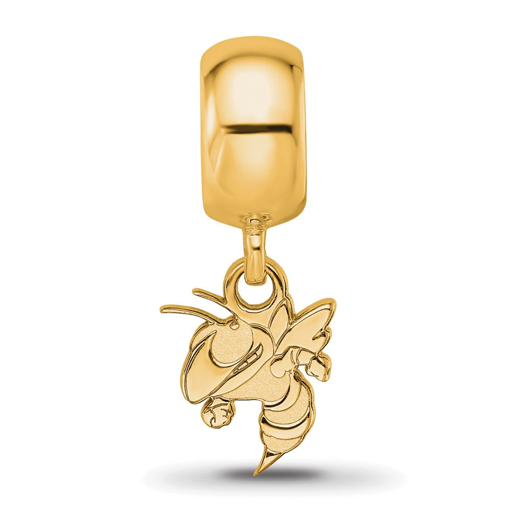Sterling Silver Gold-plated Georgia Institute of Technology Yellow Jacket Extra Small Dangle Bead Charm