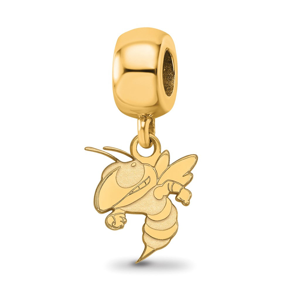 Sterling Silver Gold-plated Georgia Institute of Technology Yellow Jacket Small Dangle Bead Charm