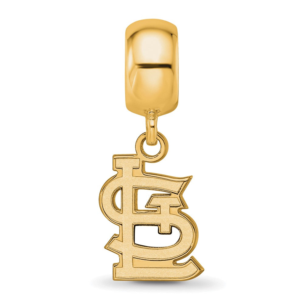 Sterling Silver Gold-plated MLB St. Louis Cardinals St. L Small Dangle Bead