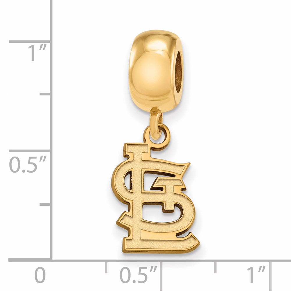 Sterling Silver Gold-plated MLB St. Louis Cardinals St. L Small Dangle Bead