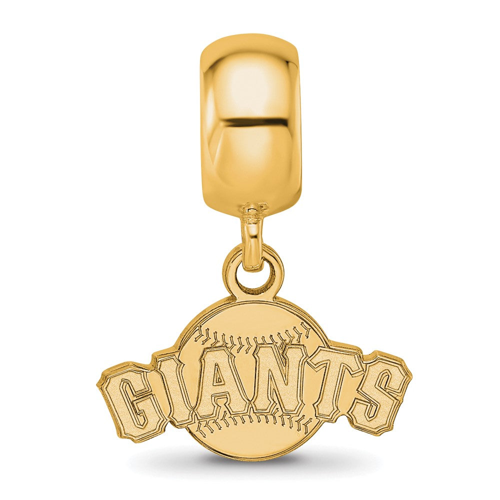 Sterling Silver Gold-plated MLB San Francisco Giants Baseball Extra Small Dangle Bead
