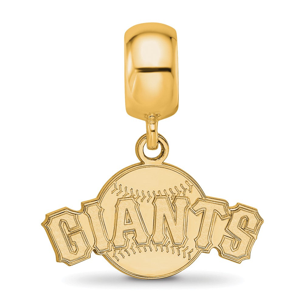 Sterling Silver Gold-plated MLB San Francisco Giants Baseball Small Dangle Bead
