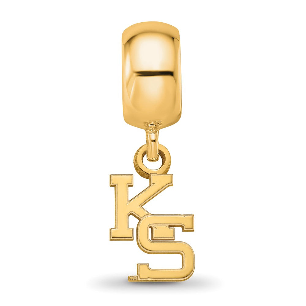 Sterling Silver Gold-plated Kansas State University K-S Extra Small Dangle Bead Charm
