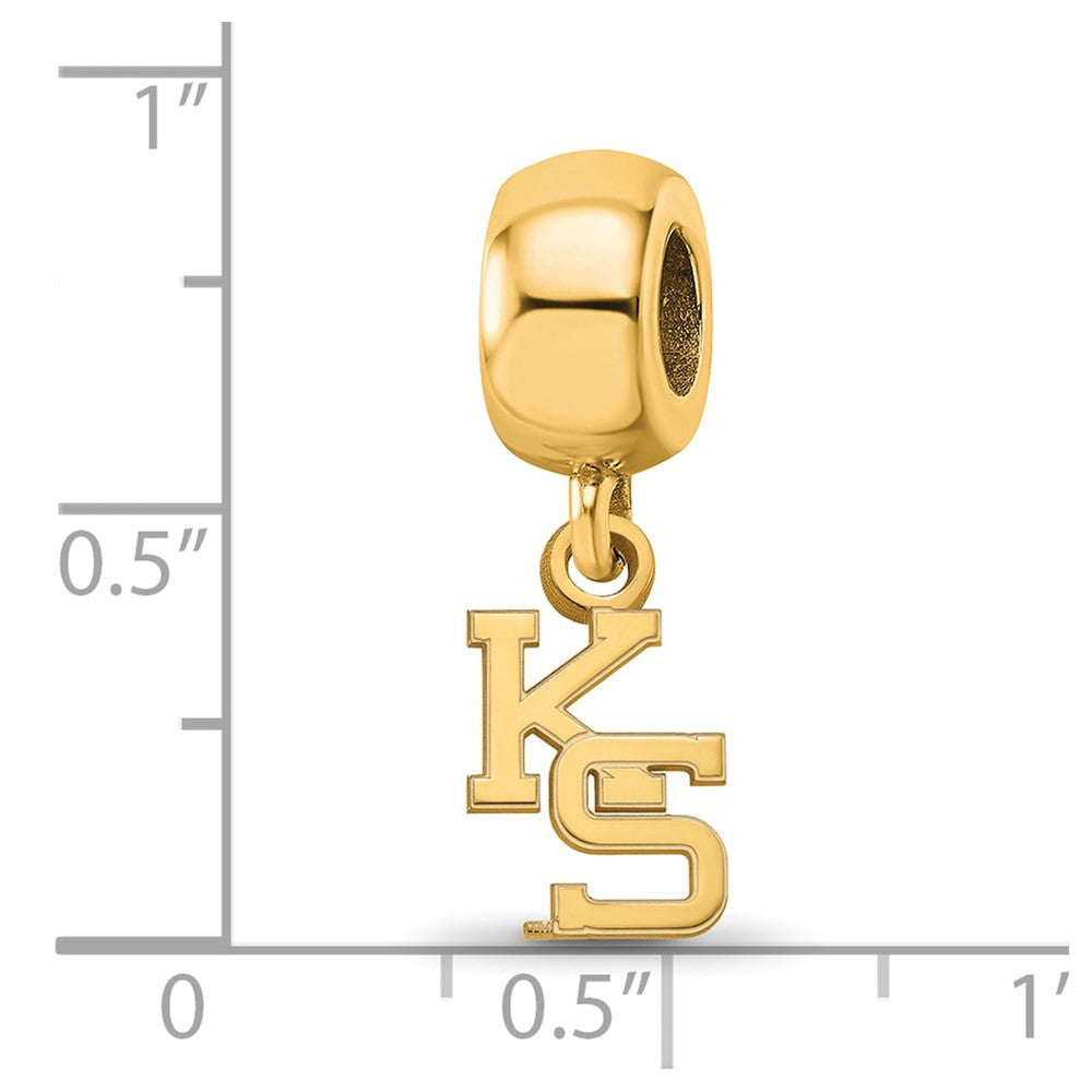 Sterling Silver Gold-plated Kansas State University K-S Extra Small Dangle Bead Charm