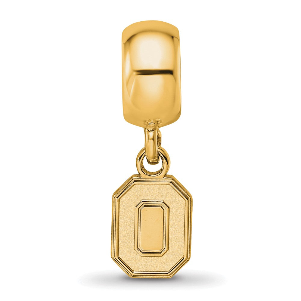 Sterling Silver Gold-plated The Ohio State University Letter O Extra Small Dangle Bead Charm