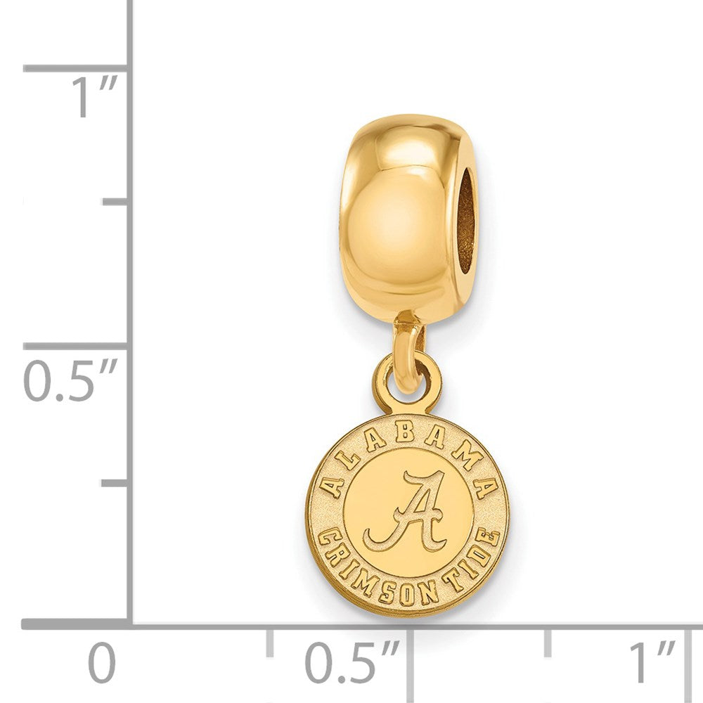 Sterling Silver Gold-plated University of Alabama Crimson Tide Extra Small Dangle Bead Charm