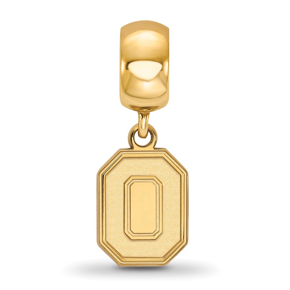 Sterling Silver Gold-plated The Ohio State University Letter O Small Dangle Bead Charm