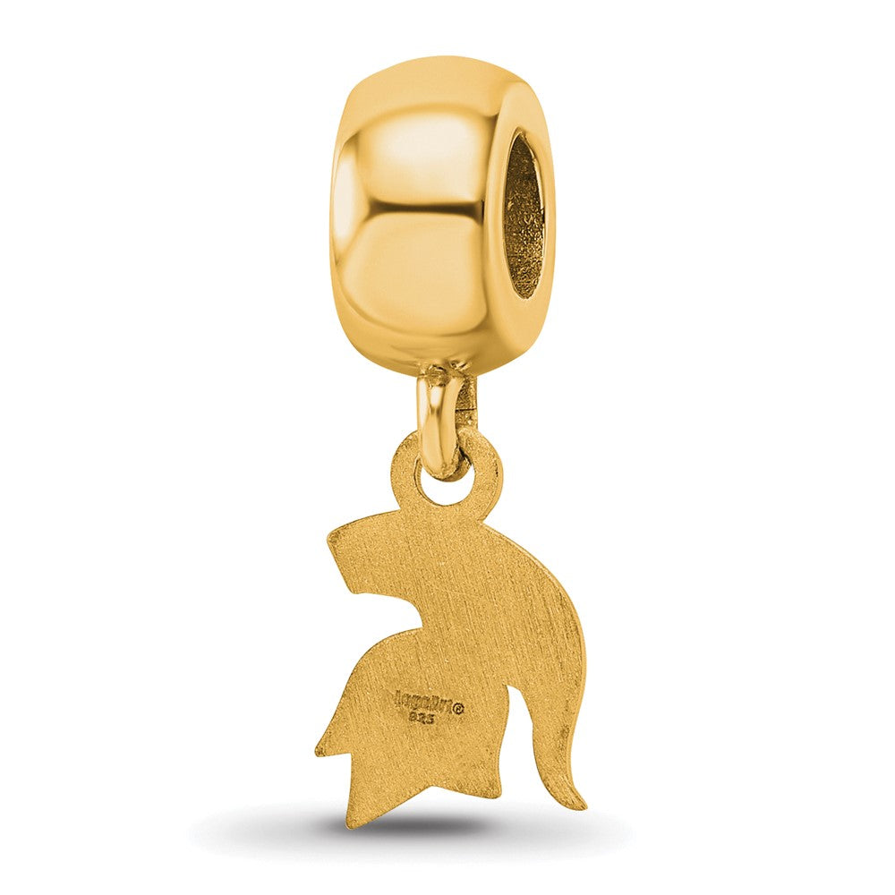 Sterling Silver Gold-plated Michigan State University Spartan Extra Small Dangle Bead Charm