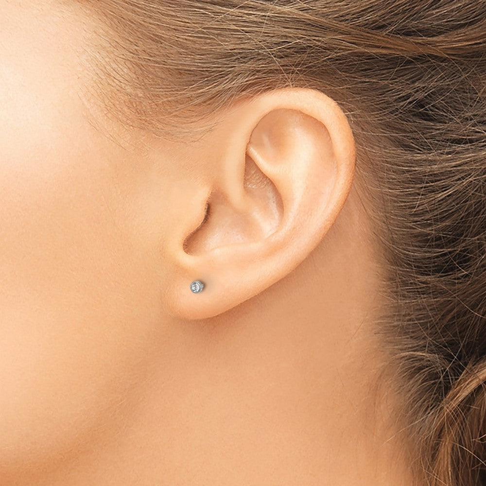 Piercing only Titanium 3mm Crystal Post Earrings