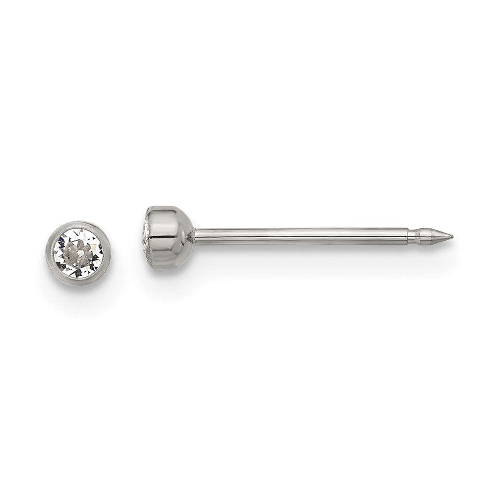 Piercing only Titanium 3mm Crystal Post Earrings