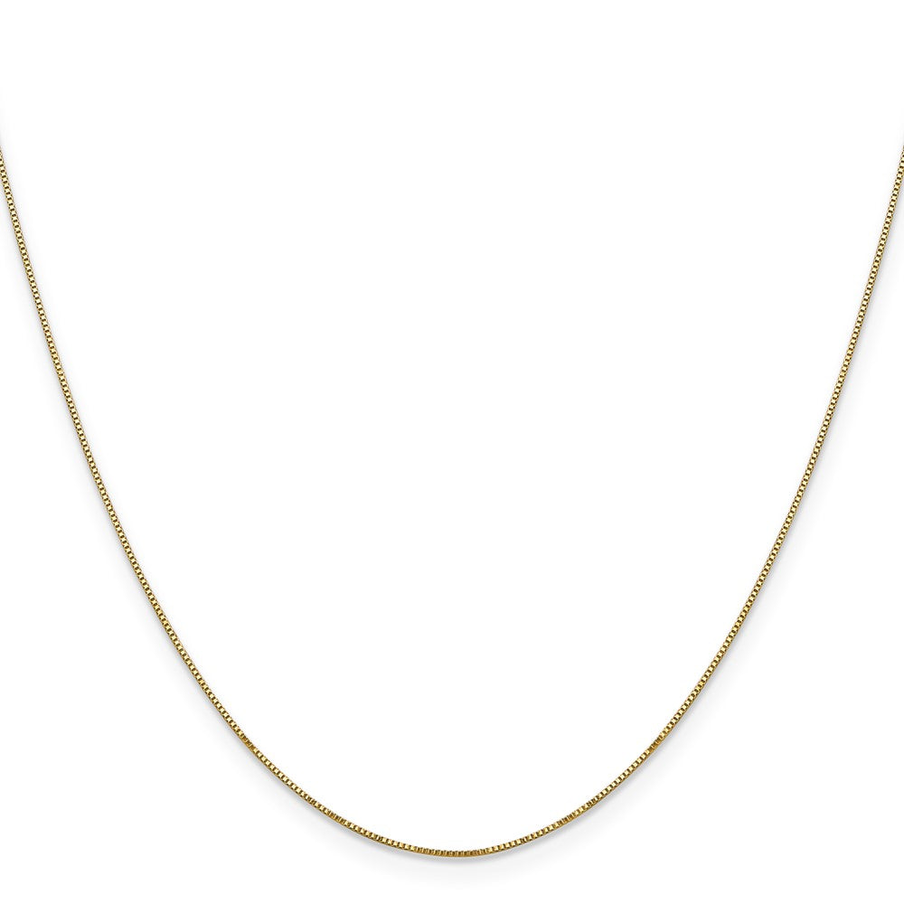 14K 18 inch Carded .5mm Box Link with Spring Ring Clasp Chain