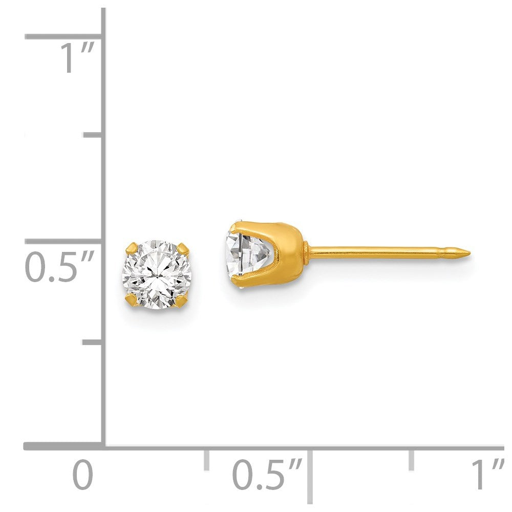 Piercing only 14k 4.25mm CZ Post Earrings