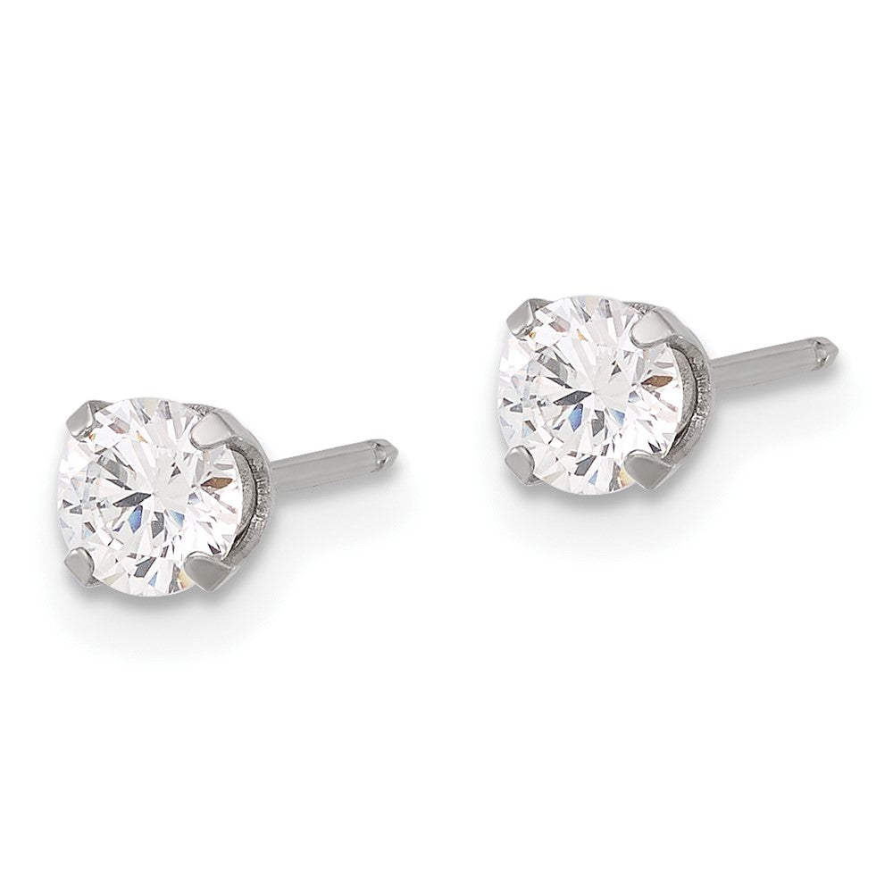 Piercing only Stainless Steel 4mm CZ Post Earrings