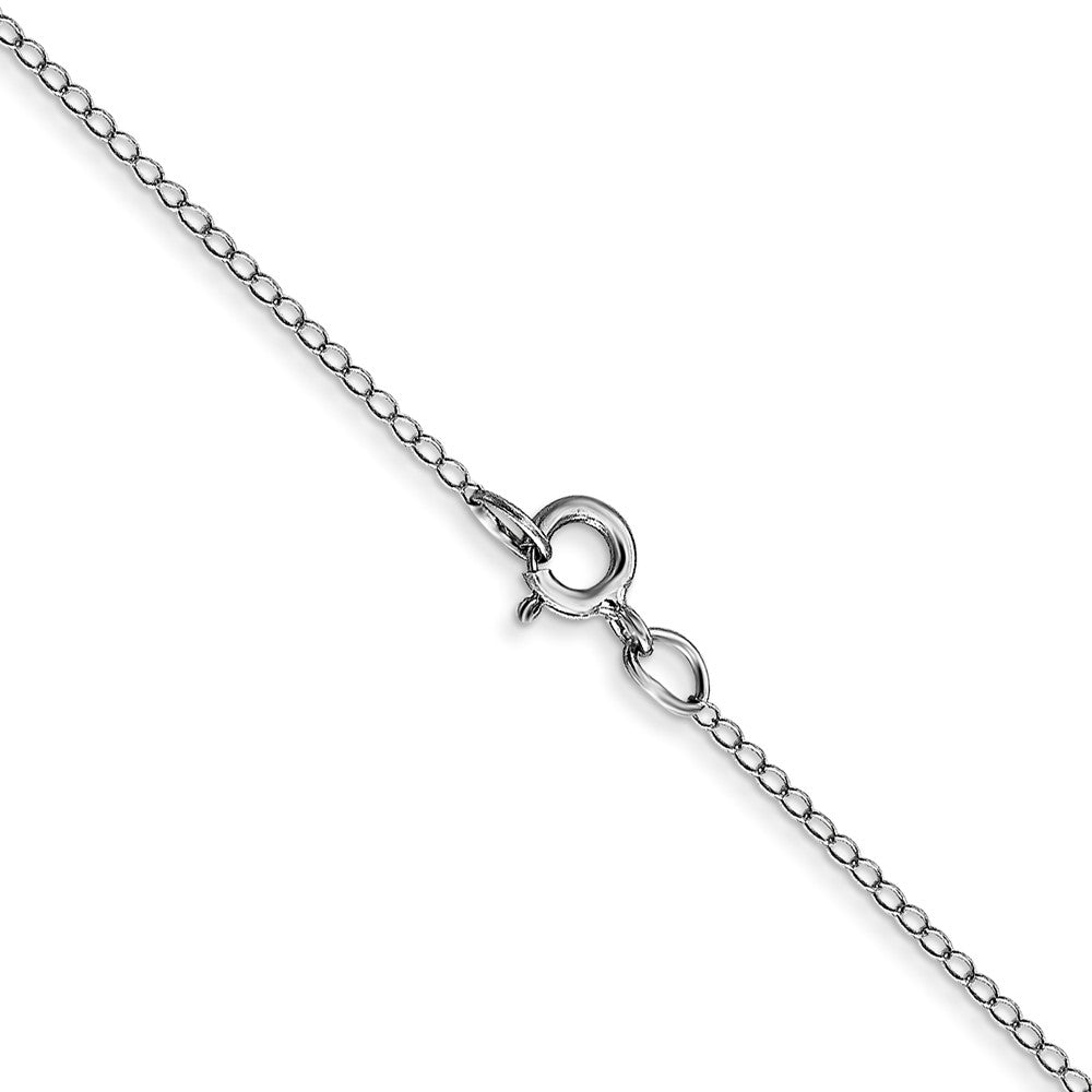 14K White Gold 18 inch Carded .42mm Curb with Spring Ring Clasp Chain