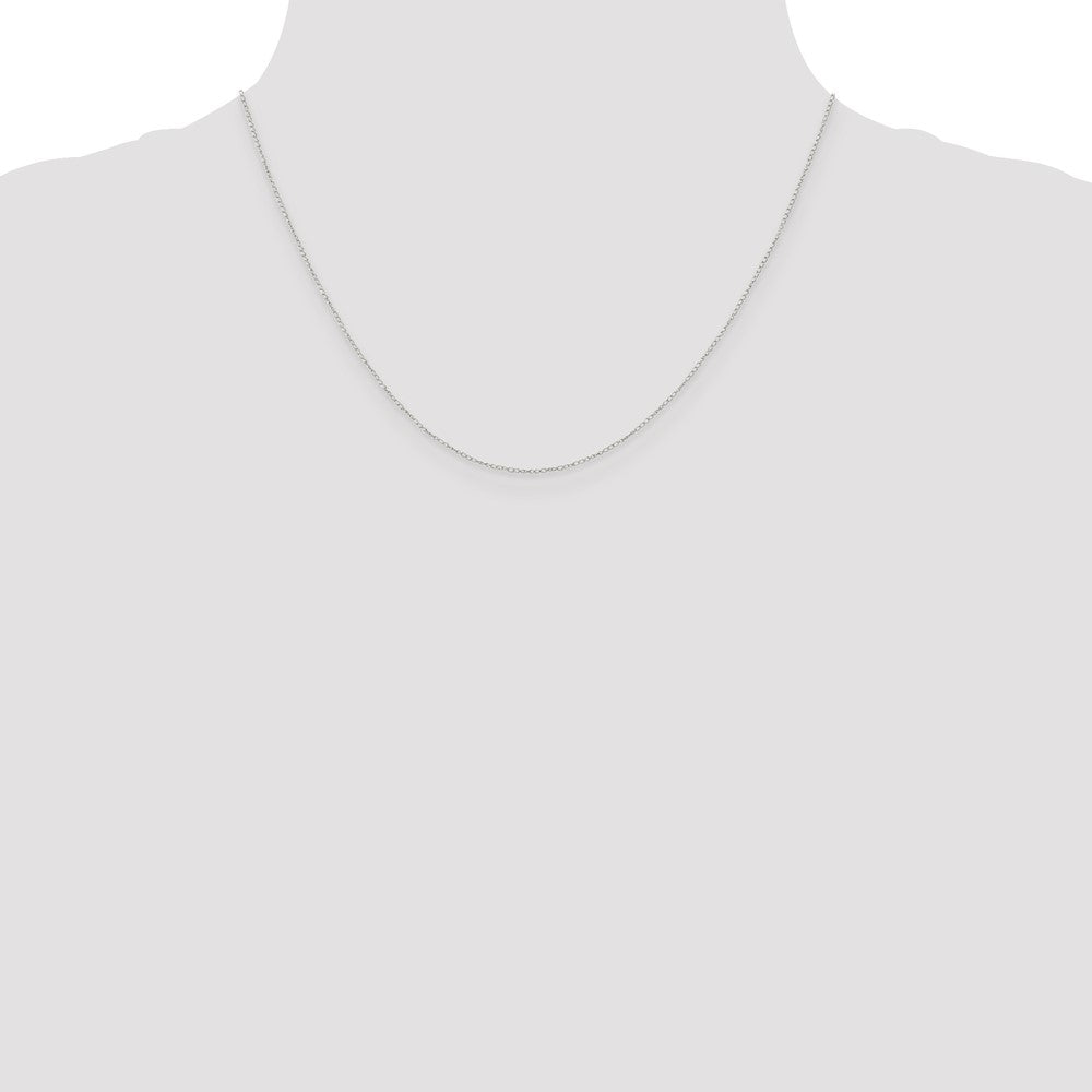 14K White Gold 18 inch Carded .42mm Curb with Spring Ring Clasp Chain