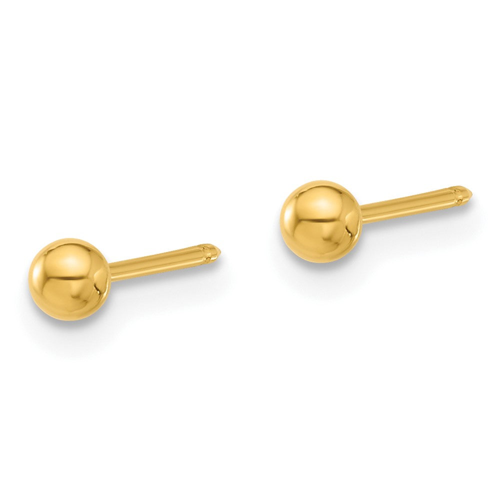 Piercing only Stainless Steel 24K Gold-plated 3mm Ball Post Earrings