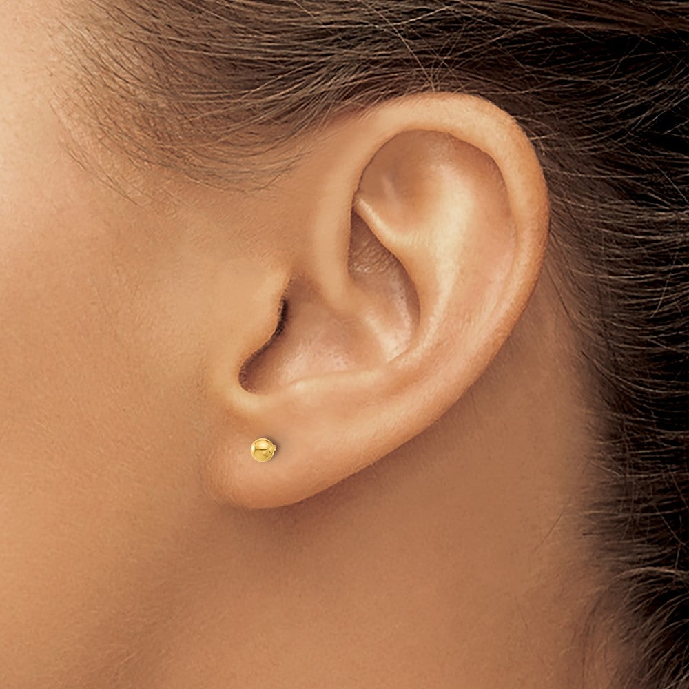 Piercing only Stainless Steel 24K Gold-plated 3mm Ball Post Earrings