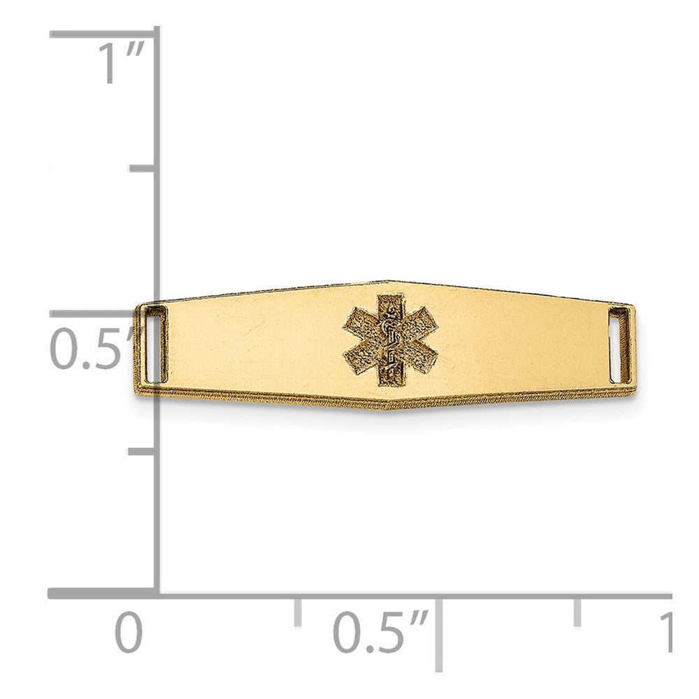 14K Polished Medical ID Ctr Soft Diamond Shape Plate # 813