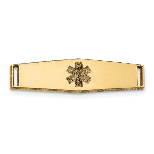14K Polished Medical ID Ctr Soft Diamond Shape Plate # 813