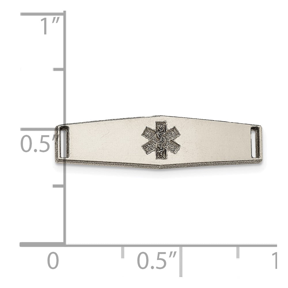 14K WG Polished Medical ID Ctr Soft Diamond Shape Plate # 813