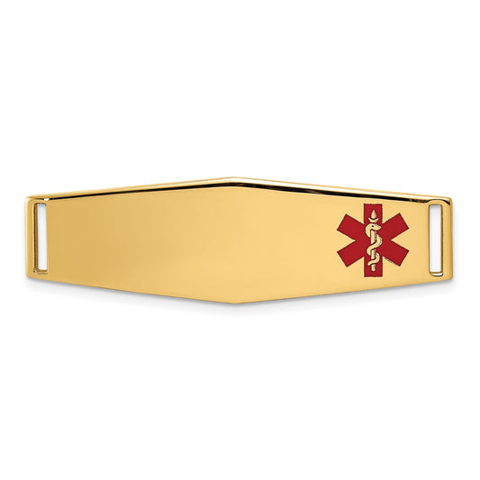 14K Polished Medical ID Off Ctr Soft Diamond Shape Plate # 816