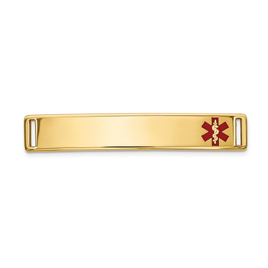 14K Polished Medical ID Off Ctr Plate # 816