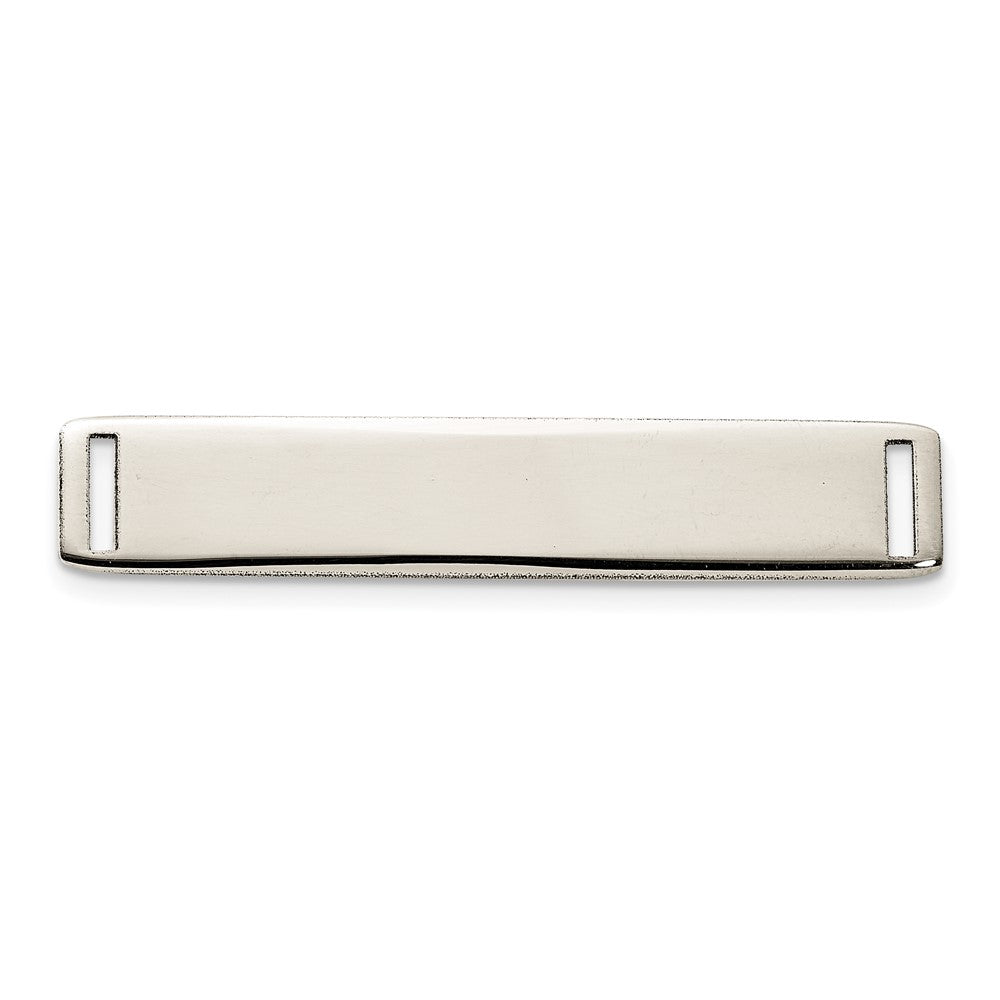 14K WG Polished Medical ID Ctr Plate # 816