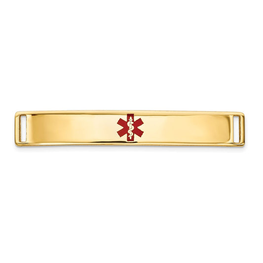 14K Polished Medical ID Ctr Plate # 817