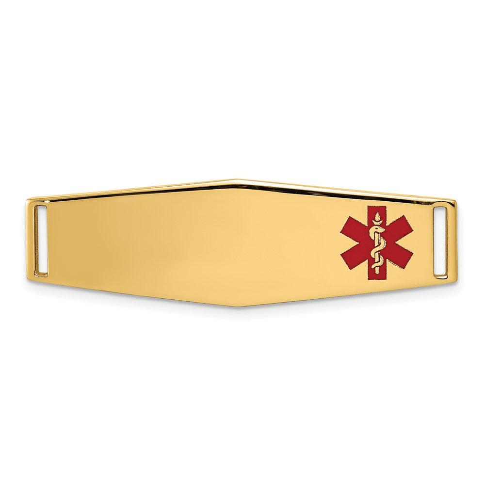 14K Polished Medical ID Off Ctr Soft Diamond Shape Plate # 817