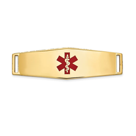 14K Polished Medical ID Ctr Soft Diamond Shape Plate # 818