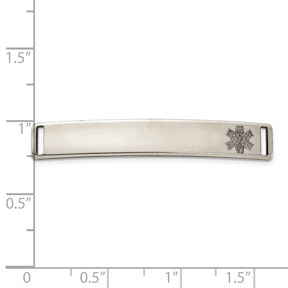 14K WG Polished Medical ID Off Ctr Plate # 818