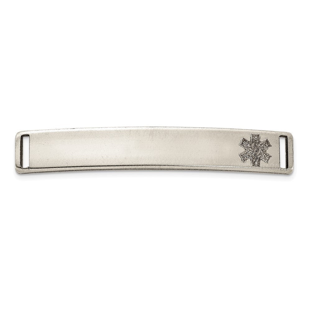 14K WG Polished Medical ID Off Ctr Plate # 819