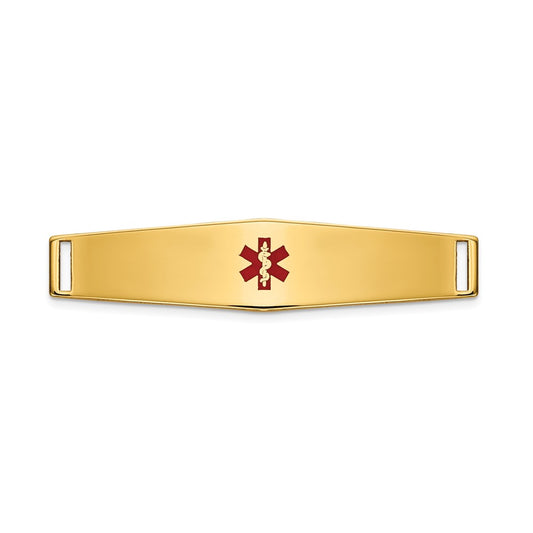 14K Polished Medical ID Ctr Soft Diamond Shape Plate # 819