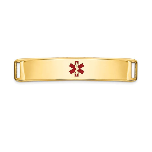 14K Polished Medical ID Ctr Plate # 819