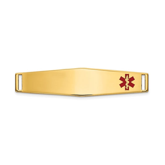 14K Polished Medical ID Off Ctr Soft Diamond Shape Plate # 819