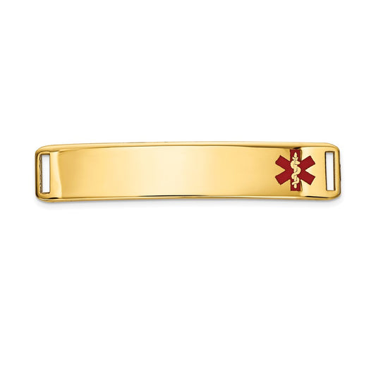 14K Polished Medical ID Off Ctr Plate # 819