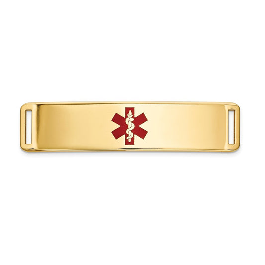 14K Polished Medical ID Ctr Plate # 820