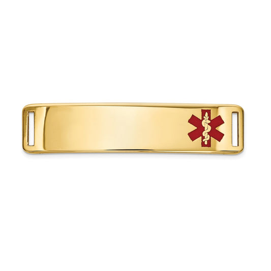 14K Polished Medical ID Off Ctr Plate # 820